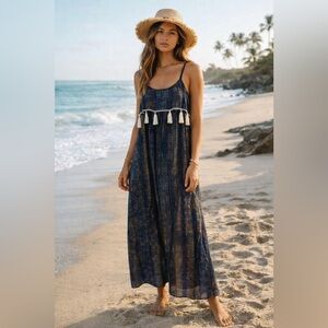 Design Lab - Blue Boho Maxi Dress - S - China